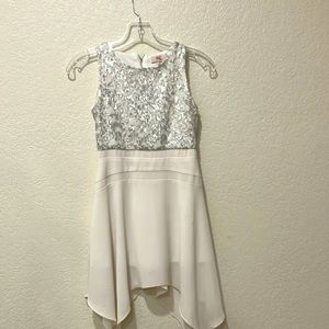 White sequin top dress, size 8